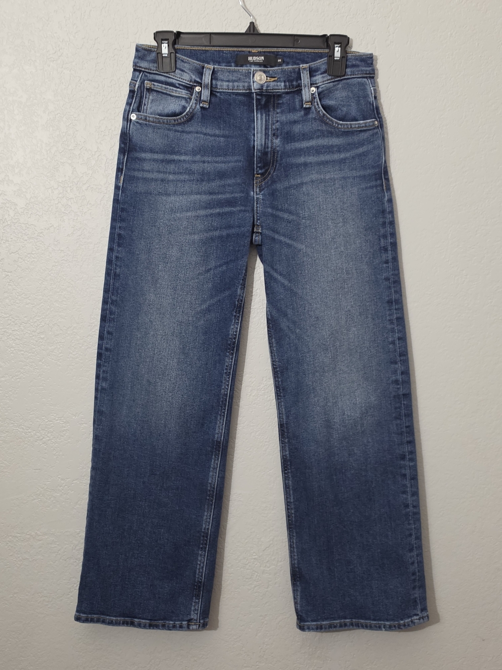 Hudson Jeans Rosie Wide Leg Cropped Jeans Mid Rise Dark Wash Womens 26